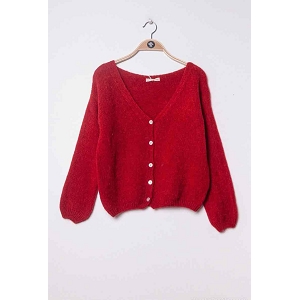 SCARPY CREATION GILET MOHAIR LAINE<br>Rouge