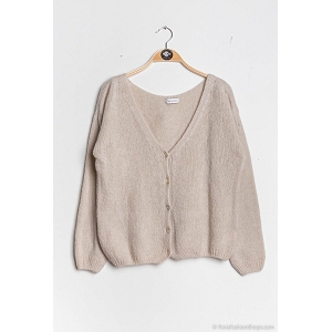 SCARPY CREATION GILET MOHAIR LAINE<br>Beige