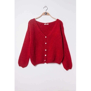 SCARPY CREATION GILET MOHAIR LAINE<br>Rouge
