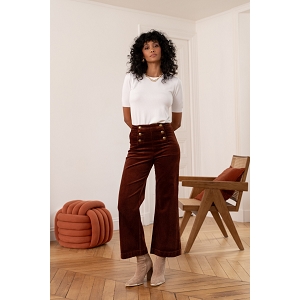 SCARPY CREATION PANTALON WIDE VELOUR VICTORINE<br>Rouge