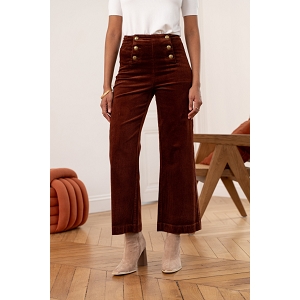 SCARPY CREATION PANTALON WIDE VELOUR VICTORINE<br>Marron