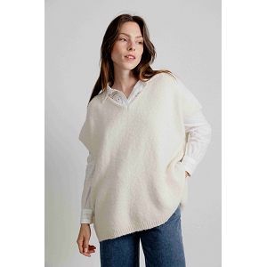  PULL SANS MANCHE OVERSIZE<br>Beige