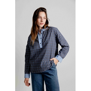  CHEMISE A CARREAUX RAYURES<br>Bleu