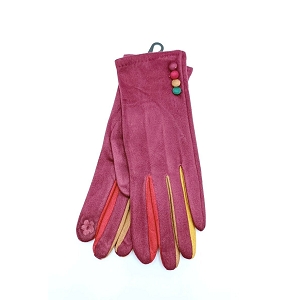 SCARPY CREATION CHARMANT GANTS TACTILES BOUTONS<br>Rouge