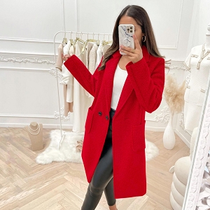 SCARPY CREATION MANTEAU MI LONGUE AVEC POCHE<br>Rouge