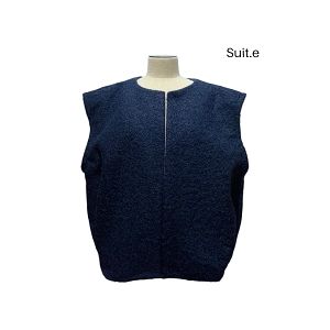  GILET LAINE BOUILLIE<br>Bleu