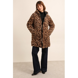  COUPE VENT REVERSIBLE LEOPARD<br>Noir