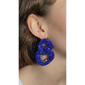 SCARPY CREATION BOUCLES OREILLES STRASS<br>Bleu