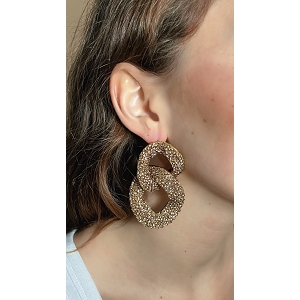 SCARPY CREATION BOUCLES OREILLES STRASS<br>Marron