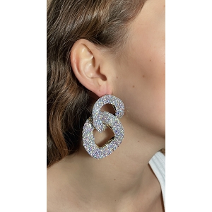 SCARPY CREATION BOUCLES OREILLES STRASS<br>Gris