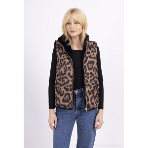  GILET REVERSIBLE LEOPARD<br>Naturel