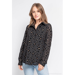  CHEMISE LEOPARD<br>Noir