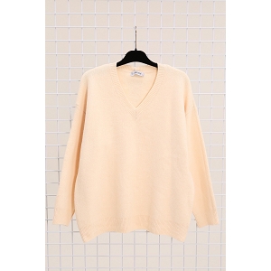  PULL COL V<br>Naturel