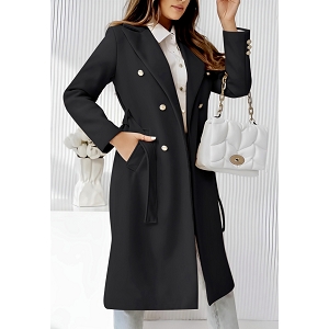  MANTEAU ELEGANT DEUX POCHE<br>Noir