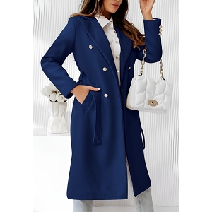  MANTEAU ELEGANT DEUX POCHE<br>Bleu