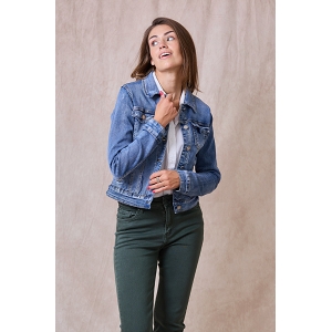  VESTE JEANS SLIM DELAVEE<br>Bleu