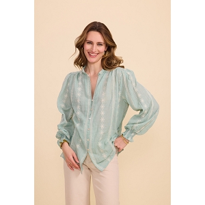  CHEMISE BRODERIE COTON<br>Vert