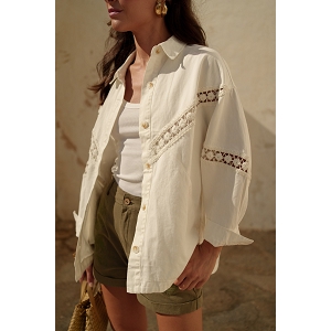  VESTE EN CROCHET<br>Blanc