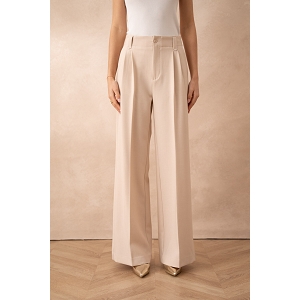 SCARPY CREATION PANTALON LARGE ET FLUIDE A PINCES<br>Beige