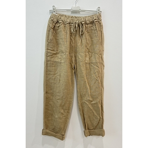 SCARPY CREATION PANTALON BIMATIERE LIN<br>Marron