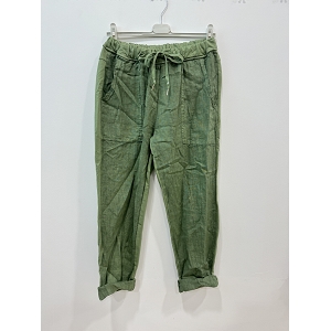 SCARPY CREATION PANTALON BIMATIERE LIN<br>Vert