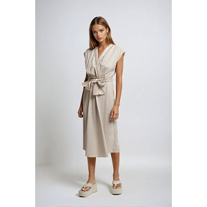 SCARPY CREATION ROBE MIDI LIN<br>Beige