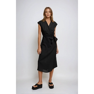 SCARPY CREATION ROBE MIDI LIN<br>Noir