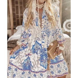 SCARPY CREATION ROBE COURTE EN VISCOSE<br>Bleu