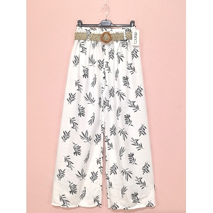 SCARPY CREATION PANTALON AMPLE CEINTURE<br>Blanc