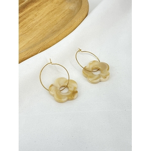 SCARPY CREATION BOUCLE OREILLE FLEURS<br>Beige
