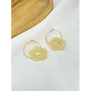 SCARPY CREATION BOUCLE OREILLE FLEURS<br>Jaune