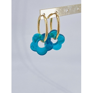 SCARPY CREATION BOUCLE OREILLE FLEURS<br>Bleu