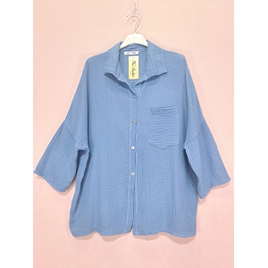 SCARPY CREATION CHEMISE GAZ DE COTON 34<br>Bleu