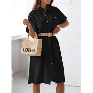 SCARPY CREATION ROBE CHEMISE A CEINTURE<br>Noir