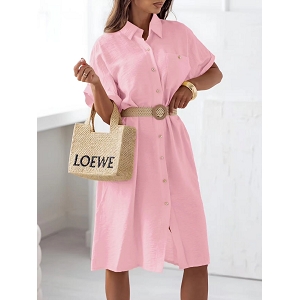 SCARPY CREATION ROBE CHEMISE A CEINTURE<br>Rose