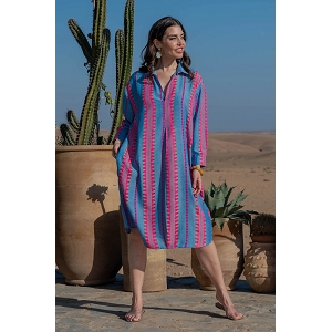 SCARPY CREATION ROBE SOUL EN COTON<br>Bleu