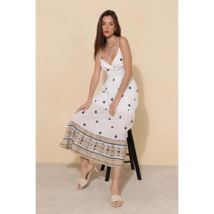 SCARPY CREATION ROBE COTTON BRODEE DOUBLEE<br>Blanc