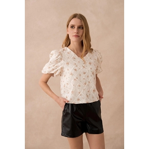SCARPY CREATION TOP A  SEQUIN FLEURI<br>Jaune