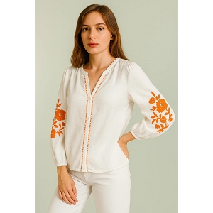 SCARPY CREATION CHEMISE BRODEE<br>Orange