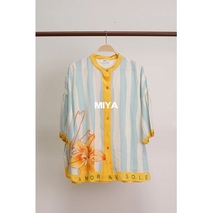 SCARPY CREATION T SHIRT CHEMISE FLORAL<br>Bleu