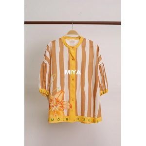 SCARPY CREATION T SHIRT CHEMISE FLORAL<br>Marron