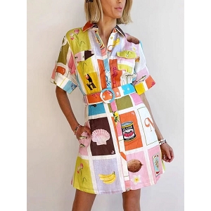 SCARPY CREATION ROBE MOTIF FLORAL<br>Rose