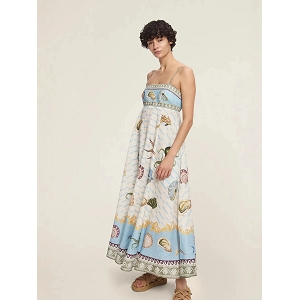 SCARPY CREATION ROBE ELEGANTE FLORALE<br>Blanc