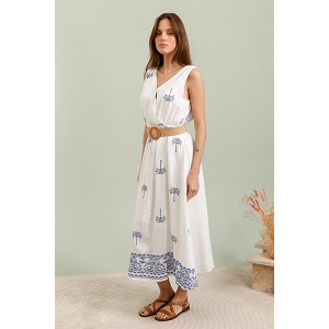SCARPY CREATION CHEMISIER BRODERIE<br>Beige