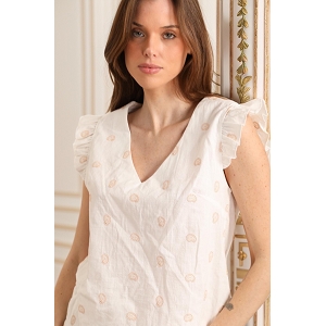 SCARPY CREATION DEBARDEUR COL V<br>Blanc