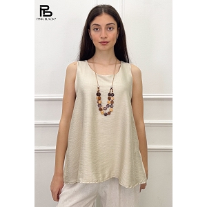 SCARPY CREATION TOP AVEC COLLIER<br>Beige