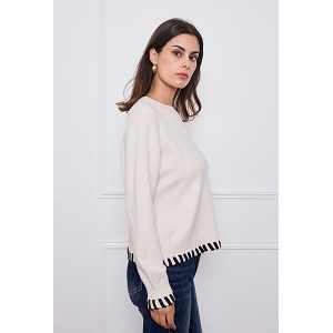 SCARPY CREATION PULL MAILLE LACET<br>Beige