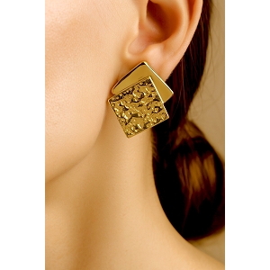 SCARPY CREATION BOUCLES OREILLES CARRE<br>Argent