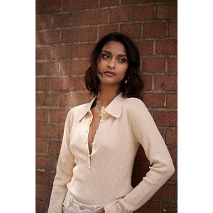 SCARPY CREATION POLO LAINE COTON<br>Beige