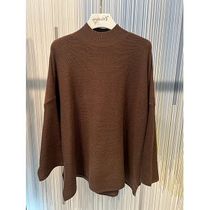 SCARPY CREATION PULL OVERSIZE COL  MONTANT<br>Marron